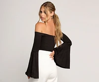 Flow With It Bell Sleeve Crop Top