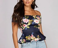 Surf's Up Floral Peplum Top