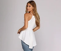 Poised Peplum Halter Top