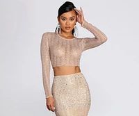 Set The Tone Heat Stone Crop Top