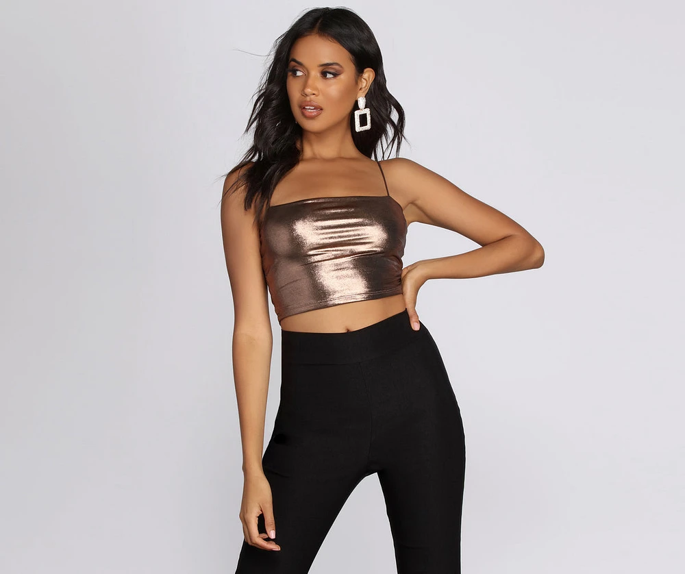 Mega Babe Metallic Crop Top