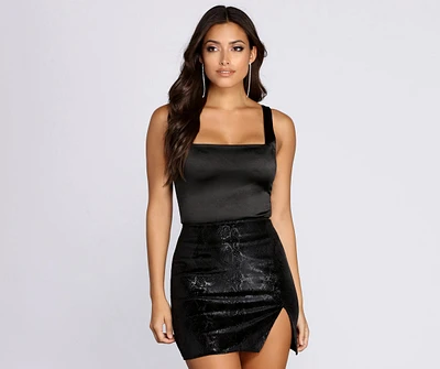 Sultry Satin Square Neck Tank