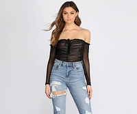 Ruched And Ready Lace Up Bodysuit