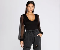 Sheer-ly Chic V-Neck Top