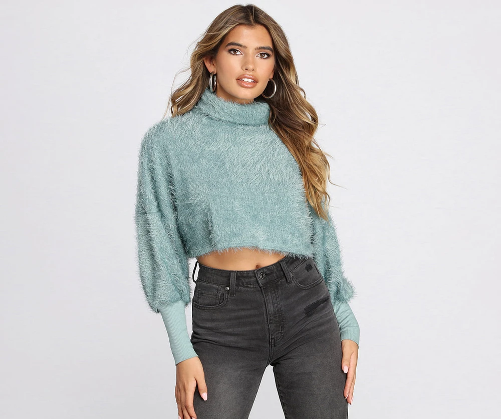 Cozy Cropped Fuzzy Sweater