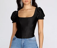 Play On Puff Sleeve Corset Top