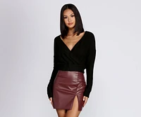 Wrapped Knit Crop Top