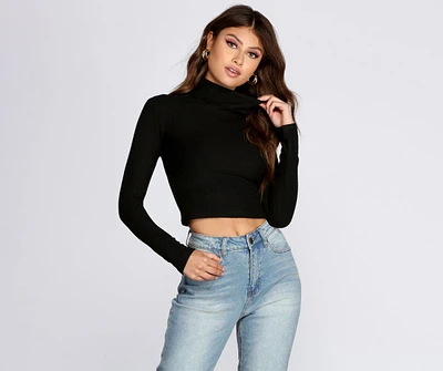 Softer Than Ever Turtleneck Crop Top