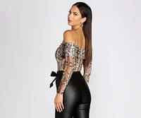 Forever Fierce Mesh Off Shoulder Bodysuit