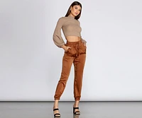 Balloon Sleeve Mock Neck Crop Top