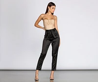 Sleeveless Ruched Satin Bodysuit