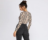 Fierce And Fab Snake Print Bodysuit