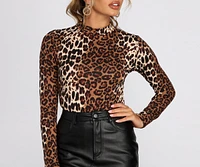 Feline Fine Mock Neck Bodysuit