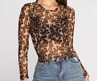 Purrfectly On Point Mesh Crop Top
