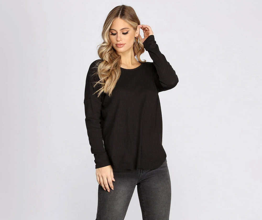 Cozy Thermal Scoop Neck Top