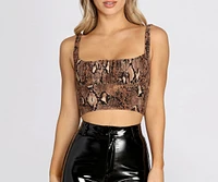 Fierce And Fashionable Snake Print Crop Top