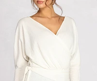 Wrapped Knit Surplice Top