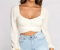 Tied Up Cropped Knit Top