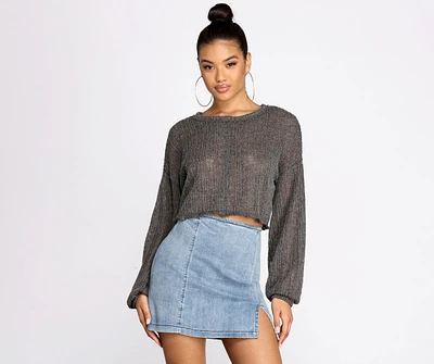 Relaxin' & Loungin' Knit Cropped Top