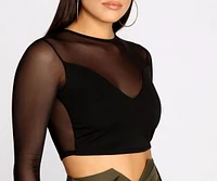 Catch Me Cropped Mesh Top
