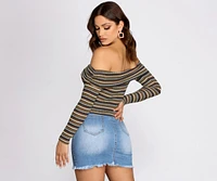 Strut It Stripes Ribbed Crop Top