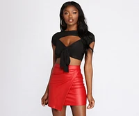 Tie Front Cut Out Crop Top