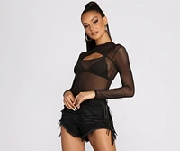 Cut Out Mesh Bodysuit