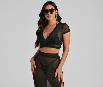 Wrap Me Glam Mesh Top