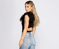 Drama Queen Ruffle Detail Bodysuit