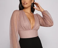 Glow Getter Bubble Sleeve Bodysuit