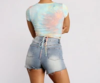 Be Cool Tie Dye Wrap Crop Top