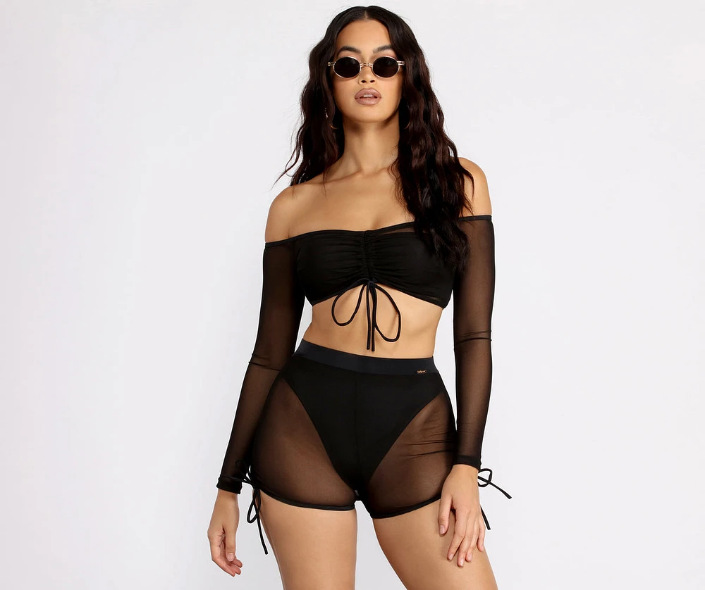 Must Have Mesh Cropped Swim Cover Up