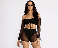 Must Have Mesh Cropped Swim Cover Up