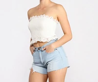 Sassy Smocked Ruffle Detail Crop Top