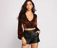 Fall Feels Burnout Knit Crop Top