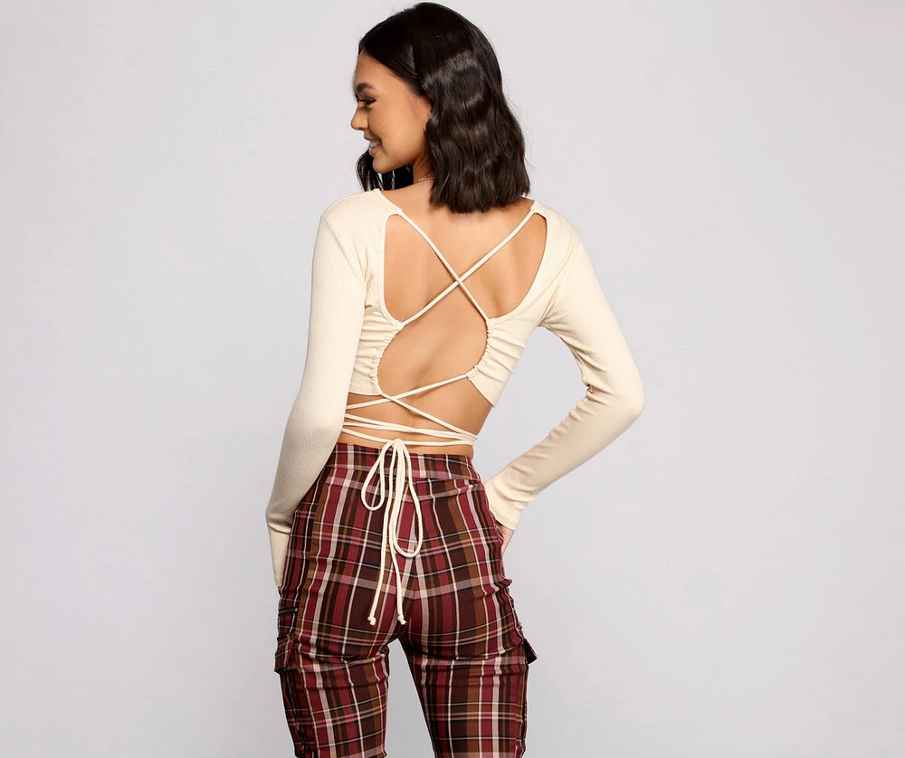 Stun and Impress Lace Up Crop Top