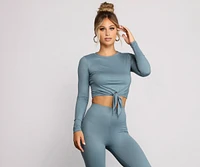 Set For Good Vibes Knot Crop Top