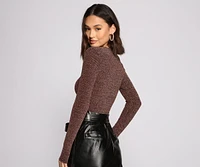 Glimmer Girl Long Sleeve Crop Top