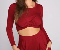 Trendy Twist Knit Crop Top