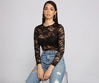 Stylishly Sheer Lace Bodysuit