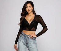 Simply Stunning Sheer Mesh Crop Top