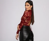 Glam It Up Lace Lattice Back Bodysuit