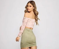 Passion For Floral Ruched Crop Top