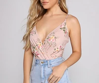 Fab Floral Surplice Bodysuit