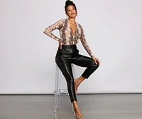 Stylish Vixen Snake Print Bodysuit