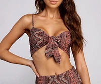 Bold Boho Vibes Tie Front Top