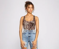 Sleek And Sultry Leopard Print Bodysuit