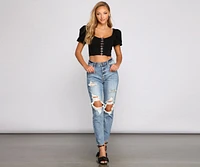 Hooked On Glamour Ponte Knit Corset Top