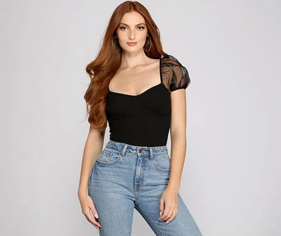 Add Some Flair Puff Sleeve Bodysuit