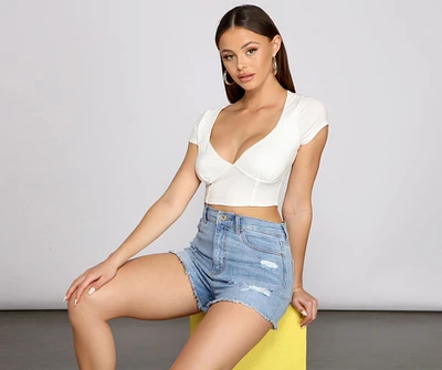 Keeping Knit Chic Ribbed Crop Top